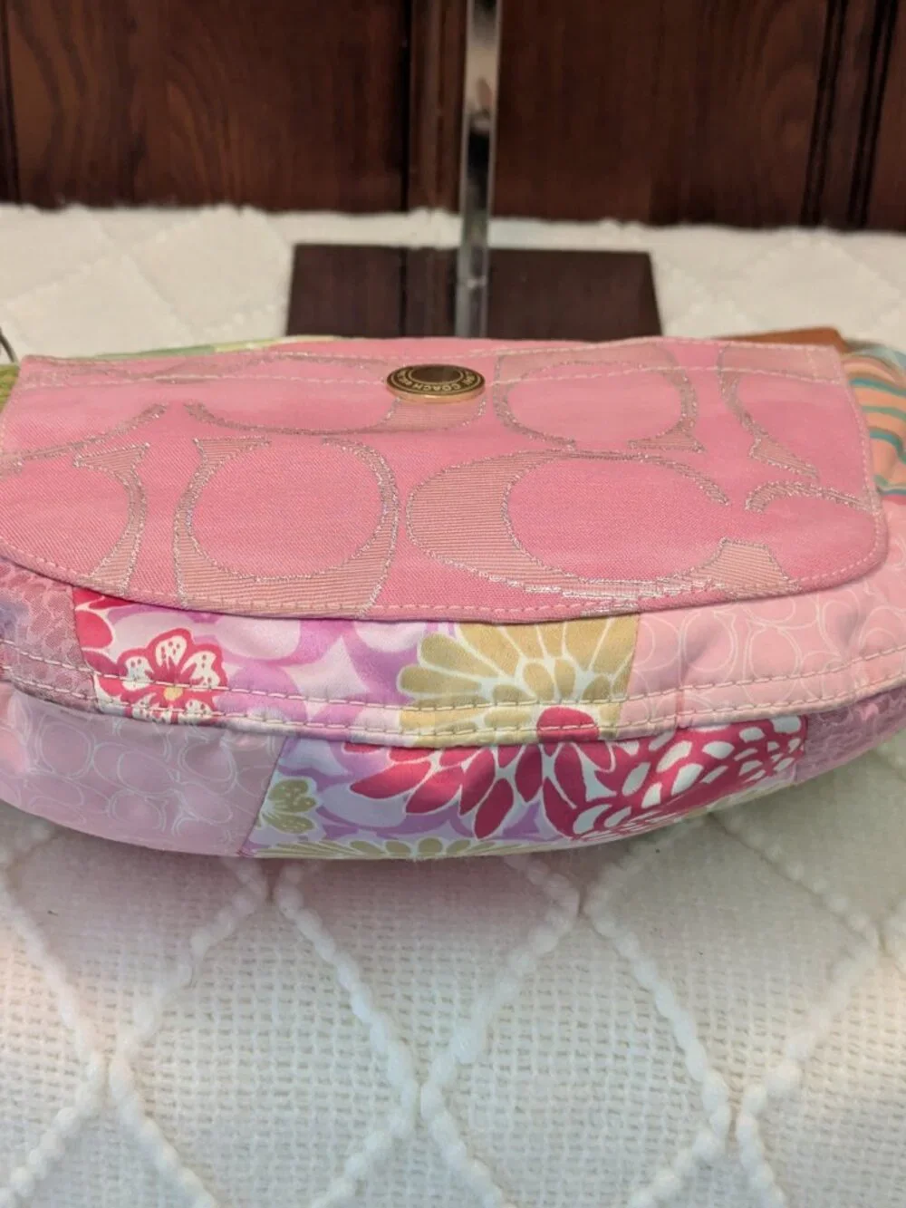 Coach Pastel Spring Patchwork Hamptons Hobo #374